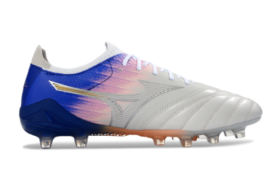 Mizuno Morelia Neo 4 FG Football Boots - Silver/Blue Wave/Pink Gradient