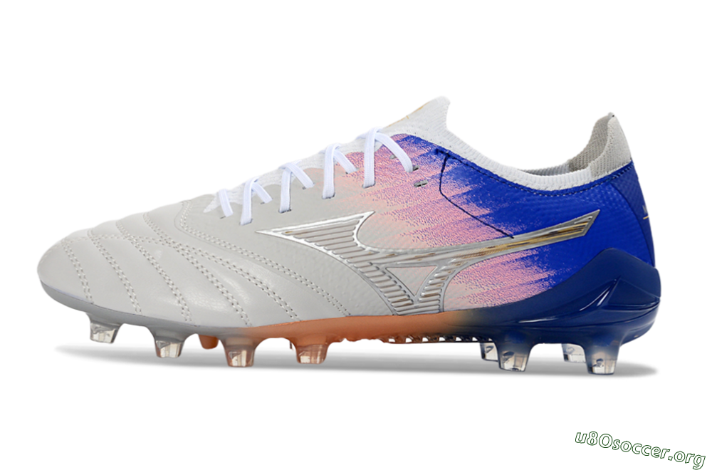 Mizuno Morelia Neo 4 FG Football Boots - Silver/Blue Wave/Pink Gradient 3