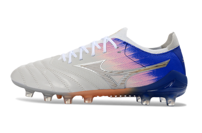Mizuno Morelia Neo 4 FG Football Boots - Silver/Blue Wave/Pink Gradient