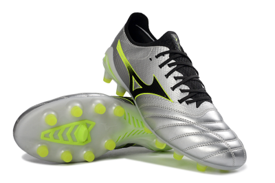 Mizuno Morelia Neo 4 FG Football Boots - Silver/Neon Yellow/Black