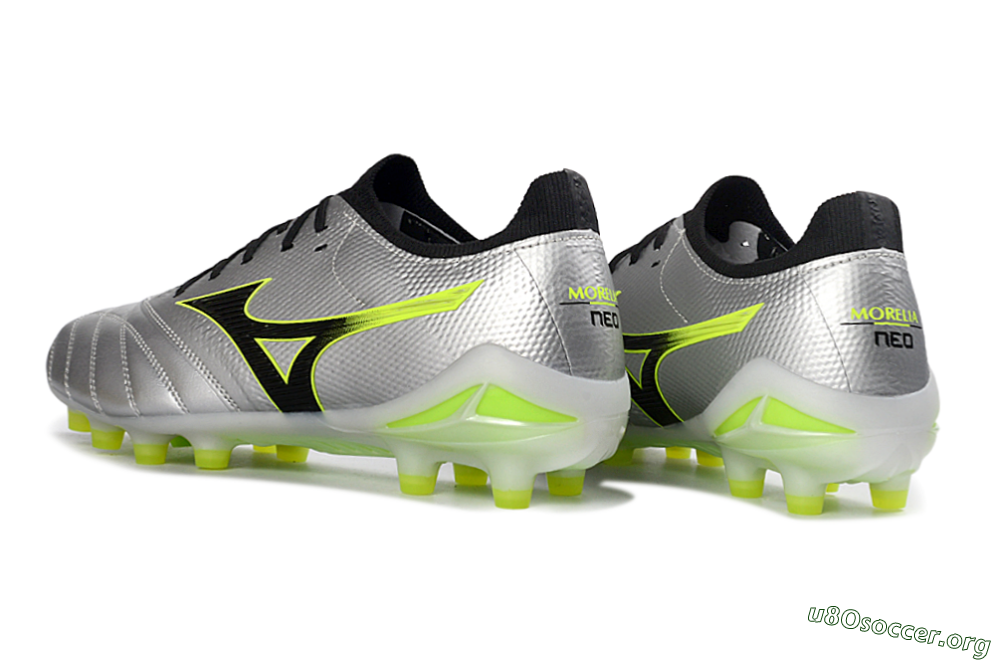 Mizuno Morelia Neo 4 FG Football Boots - Silver/Neon Yellow/Black 4