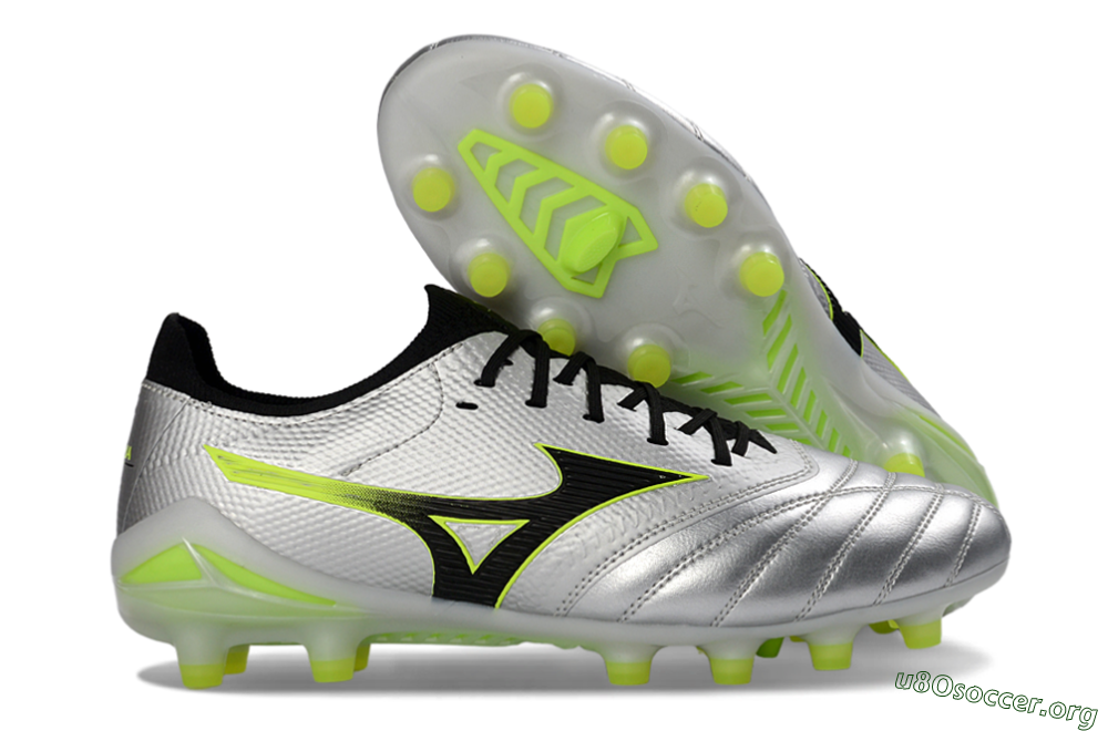Mizuno Morelia Neo 4 FG Football Boots - Silver/Neon Yellow/Black 2