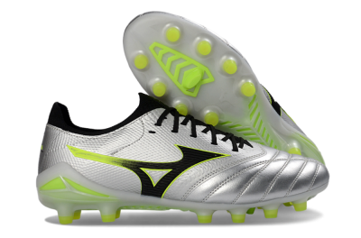 Mizuno Morelia Neo 4 FG Football Boots - Silver/Neon Yellow/Black