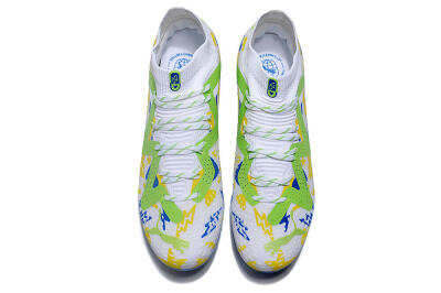 Puma Future 8 Ultimate MG Football Boots - White/Neon Green/Blue