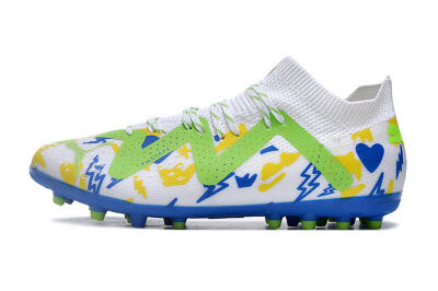 Puma Future 8 Ultimate MG Football Boots - White/Neon Green/Blue