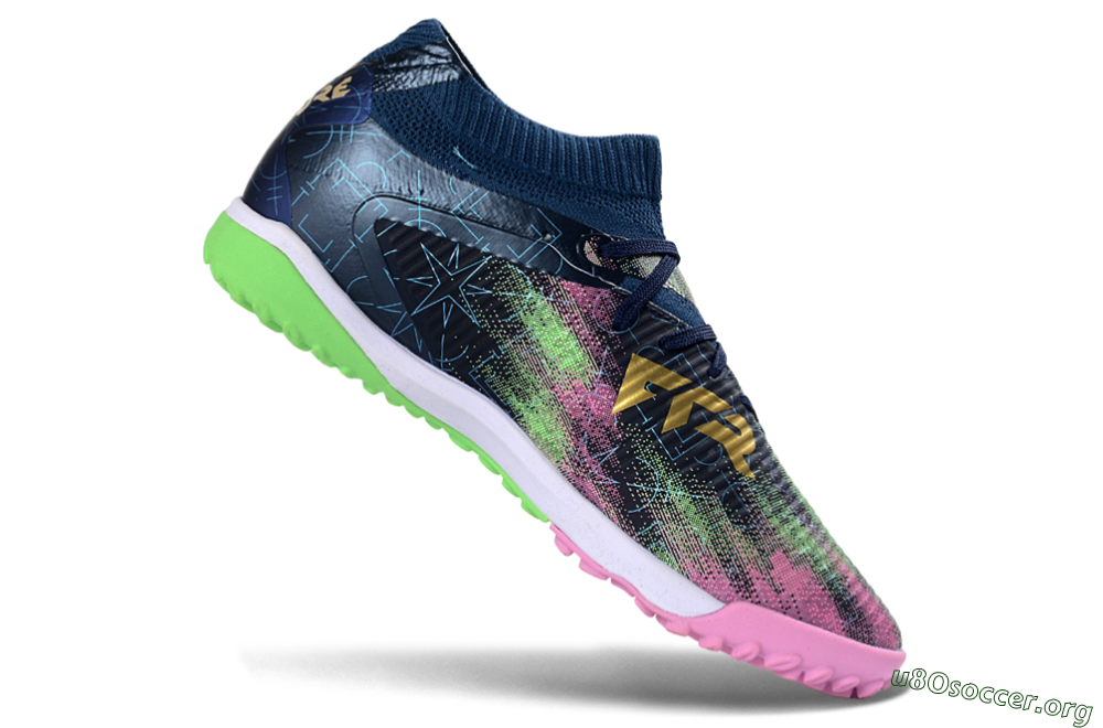 Puma Future 8 Ultimate TF Football Shoes - Green/Pink Blast/Deep Blue 0