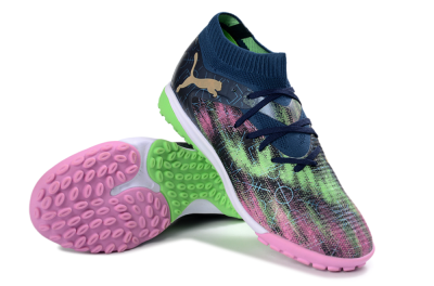 Puma Future 8 Ultimate TF Football Shoes - Green/Pink Blast/Deep Blue