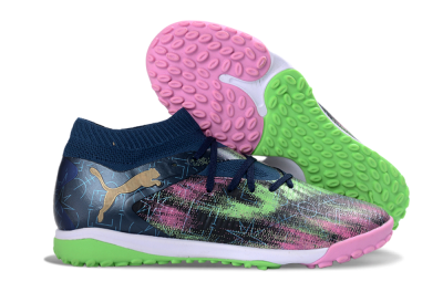 Puma Future 8 Ultimate TF Football Shoes - Green/Pink Blast/Deep Blue