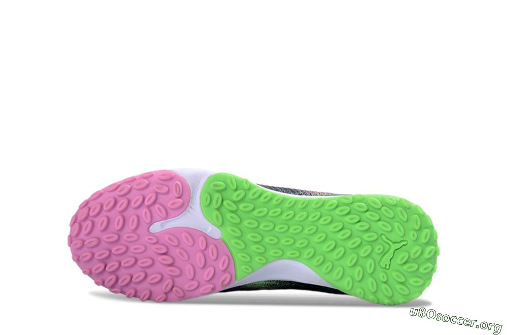 Puma Future 8 Ultimate TF Football Shoes - Green/Pink Blast/Deep Blue 6