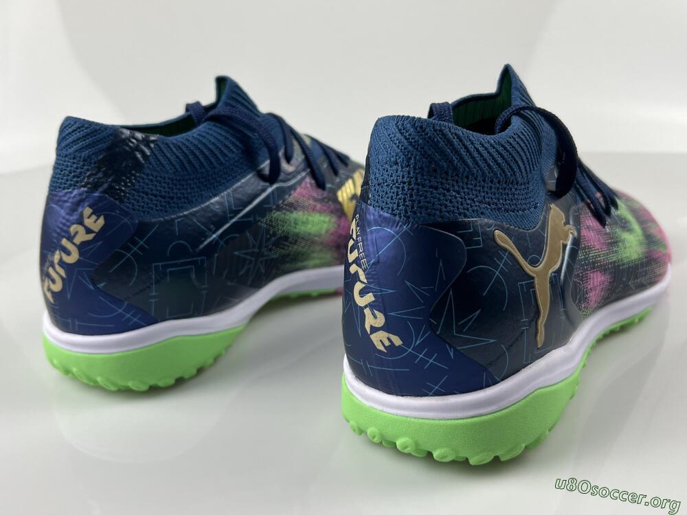 Puma Future 8 Ultimate TF Football Shoes - Green/Pink Blast/Deep Blue