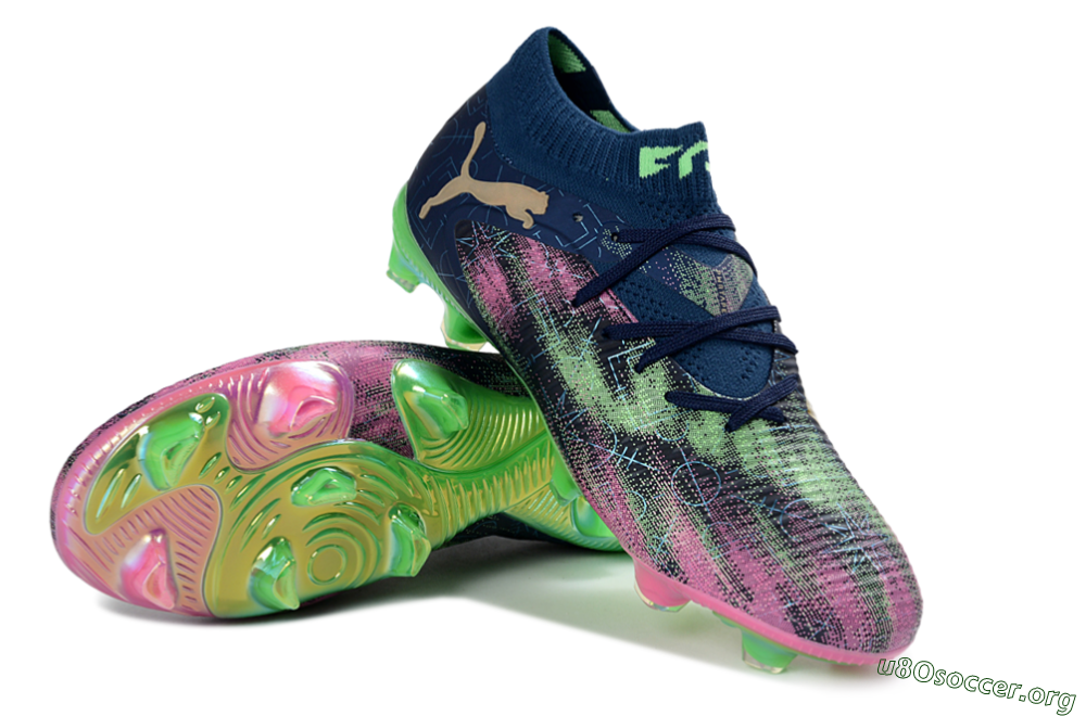 Puma Future 8 Ultimate FG Football Boots - Navy/Electric Green/Fuchsia Pink 1
