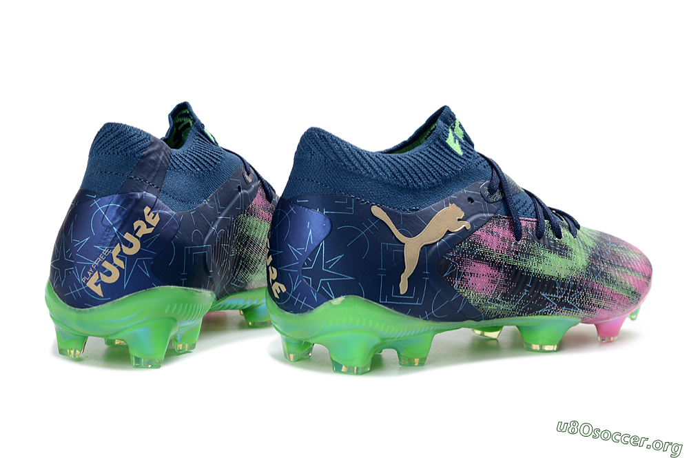 Puma Future 8 Ultimate FG Football Boots - Navy/Electric Green/Fuchsia Pink 5