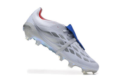 Adidas Predator 26 Elite Fold-Over Tongue FG Football Boots - White/Electric Blue/Silver