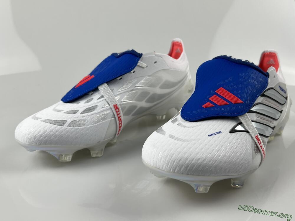 Adidas Predator 26 Elite Fold-Over Tongue FG Football Boots - White/Electric Blue/Silver