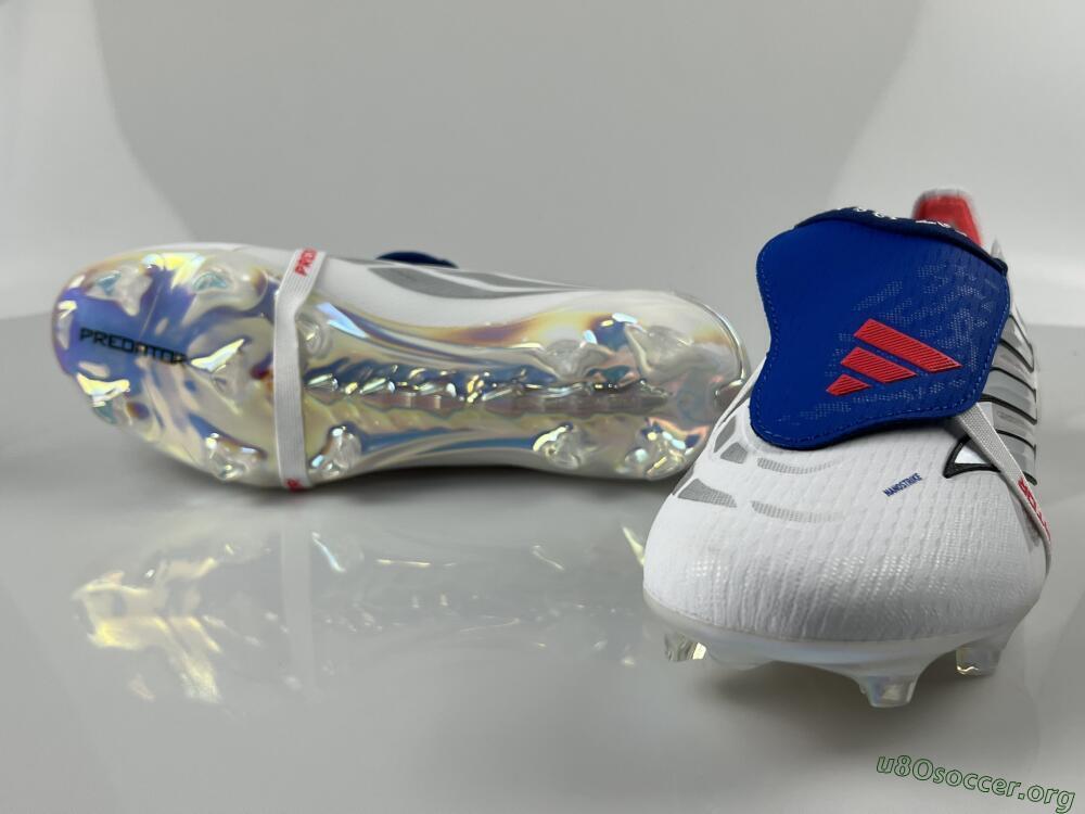 Adidas Predator 26 Elite Fold-Over Tongue FG Football Boots - White/Electric Blue/Silver