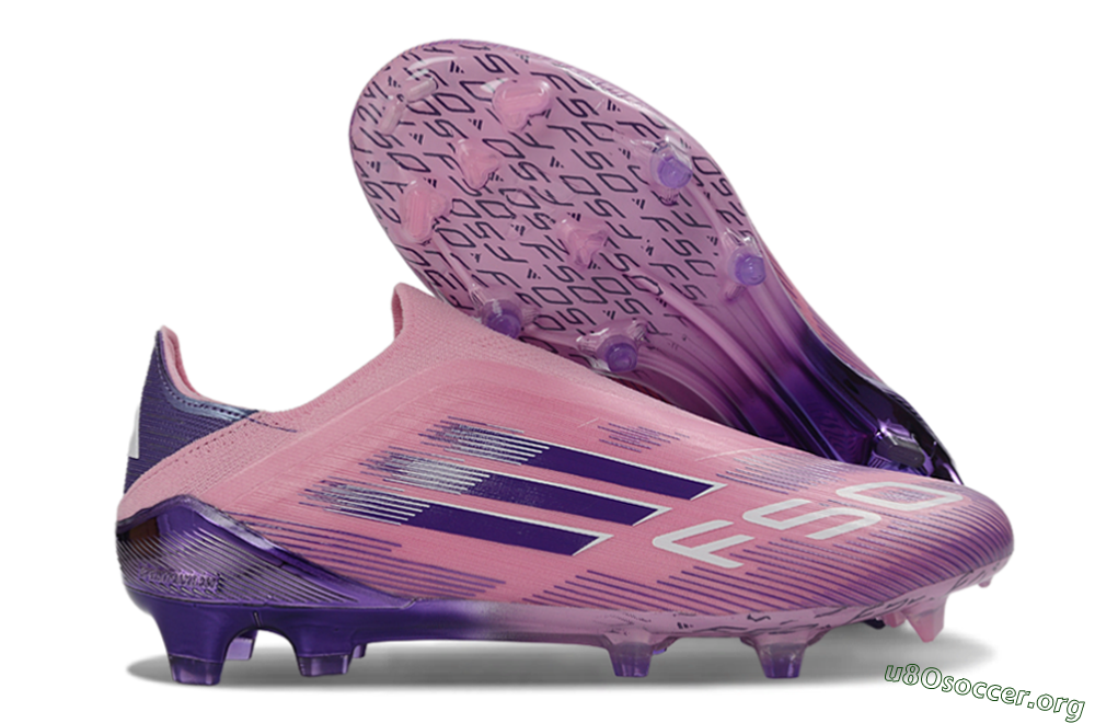 Adidas F50 Elite Laceless FG Football Boots - Pink/Lavender Mist/Deep Purple 2