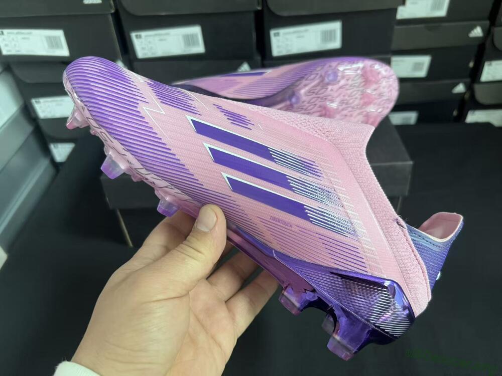 Adidas F50 Elite Laceless FG Football Boots - Pink/Lavender Mist/Deep Purple