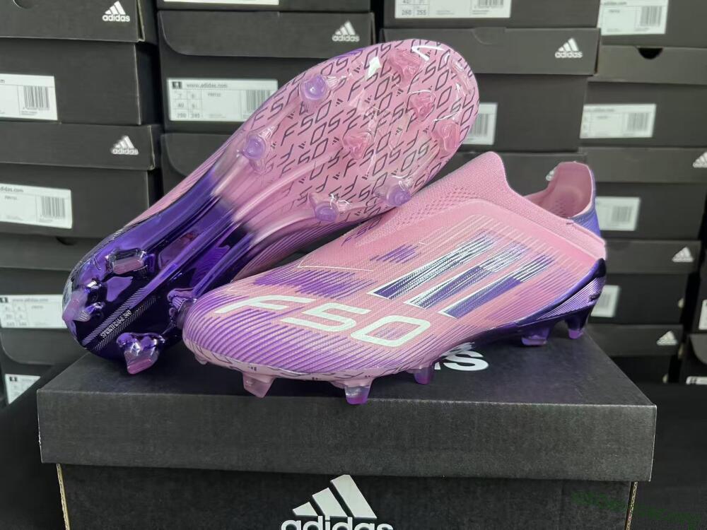 Adidas F50 Elite Laceless FG Football Boots - Pink/Lavender Mist/Deep Purple