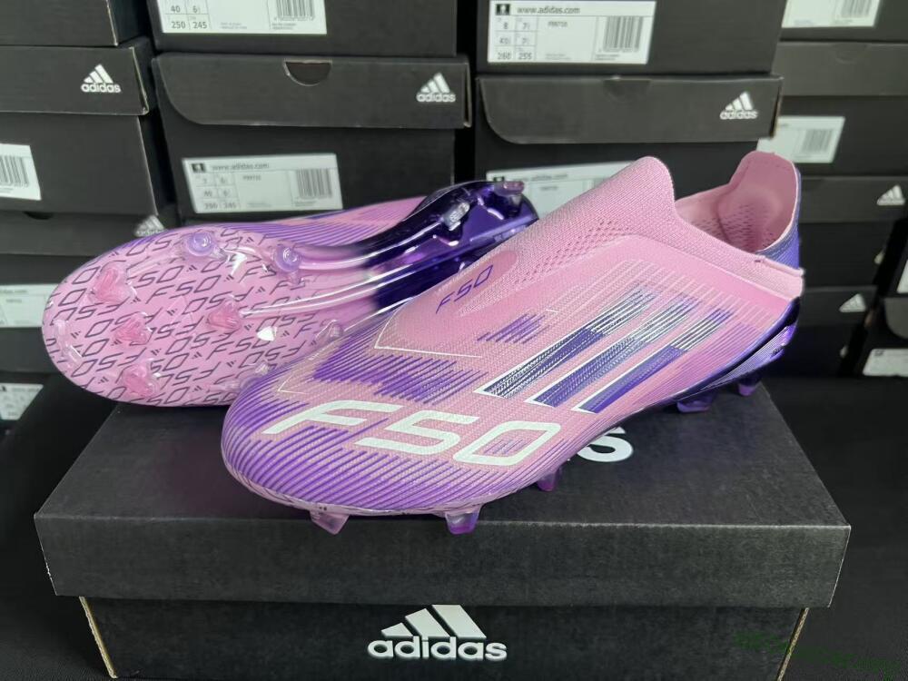 Adidas F50 Elite Laceless FG Football Boots - Pink/Lavender Mist/Deep Purple