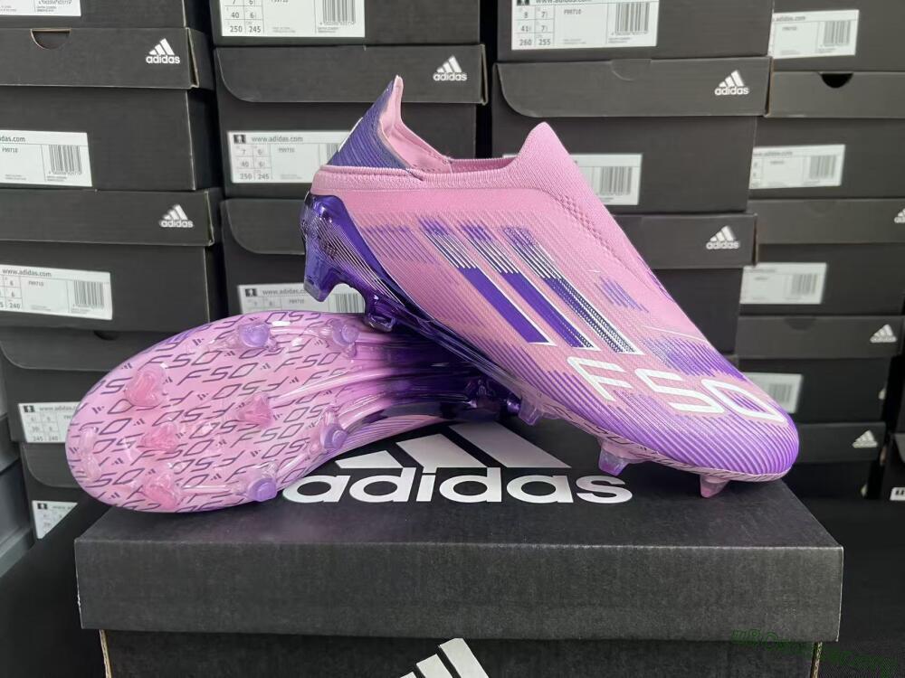 Adidas F50 Elite Laceless FG Football Boots - Pink/Lavender Mist/Deep Purple