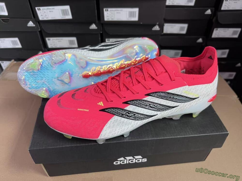 Adidas Predator 26 Elite FG Football Boots - Red/Flame Burst/Silver Shine