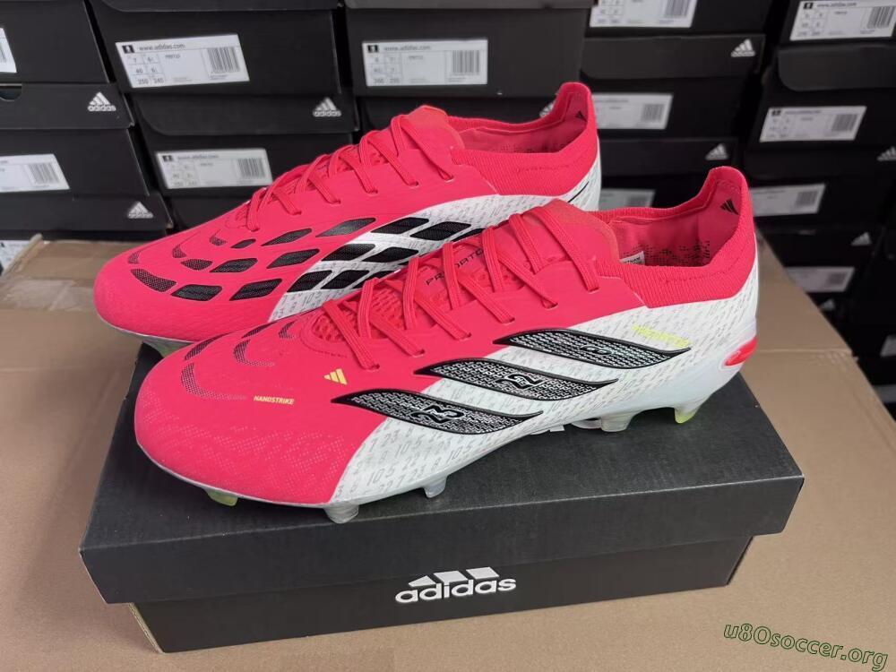 Adidas Predator 26 Elite FG Football Boots - Red/Flame Burst/Silver Shine