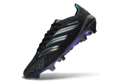 Adidas Predator 26 Elite FG Football Boots - Black/Iridescent Blue/Dark Grey