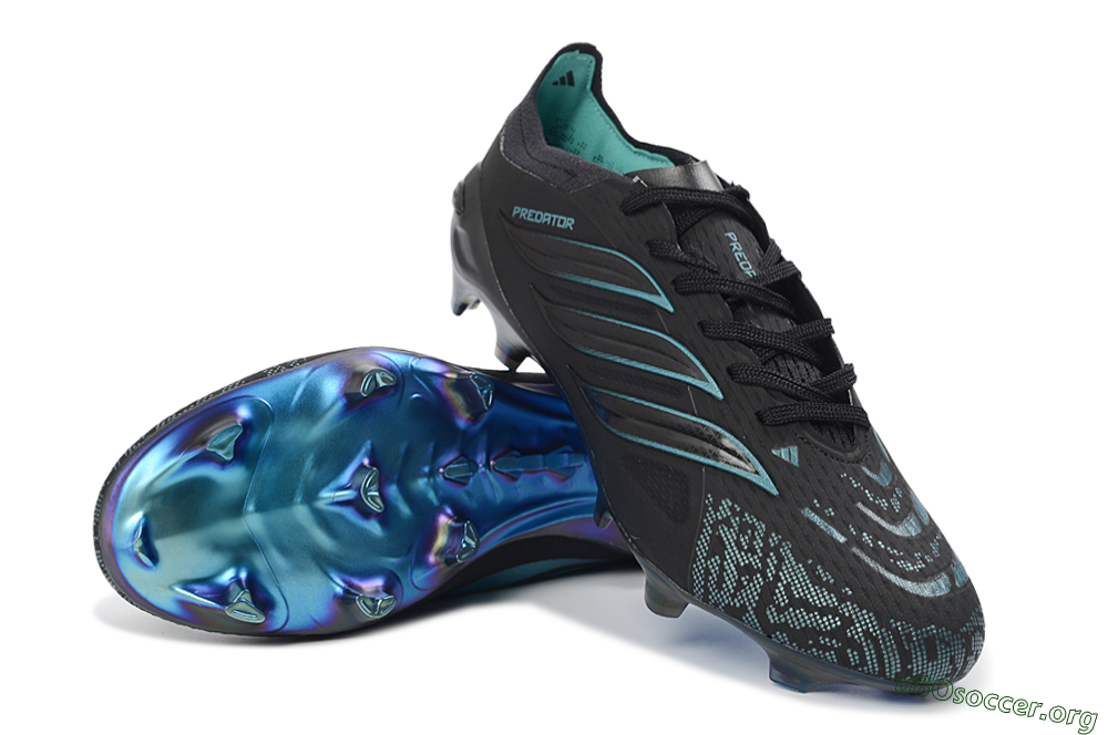Adidas Predator 26 Elite FG Football Boots - Black/Iridescent Blue/Dark Grey 0