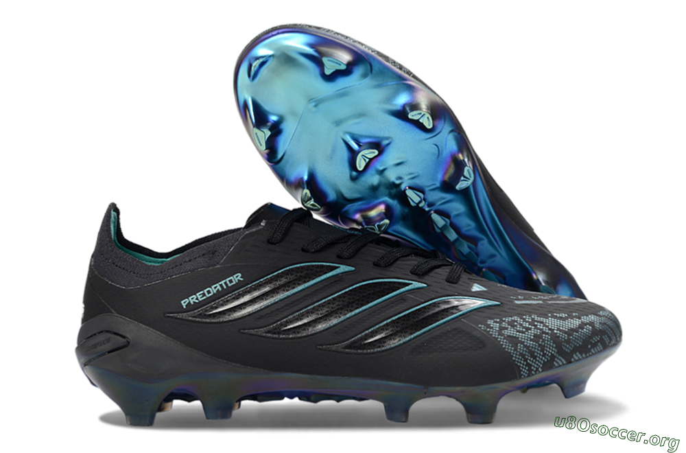 Adidas Predator 26 Elite FG Football Boots - Black/Iridescent Blue/Dark Grey 2