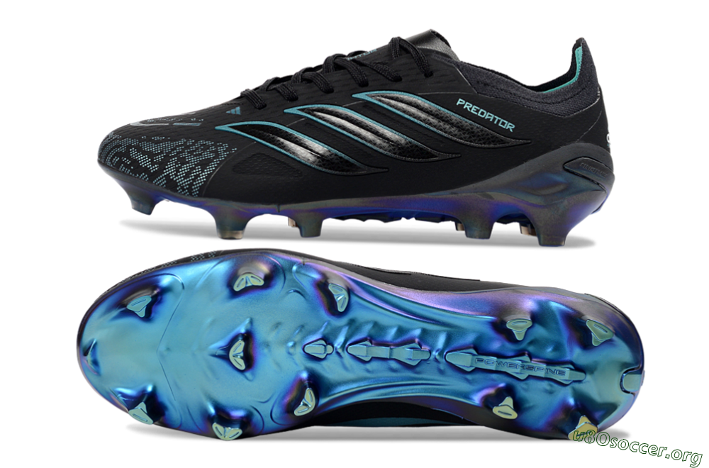 Adidas Predator 26 Elite FG Football Boots - Black/Iridescent Blue/Dark Grey 1