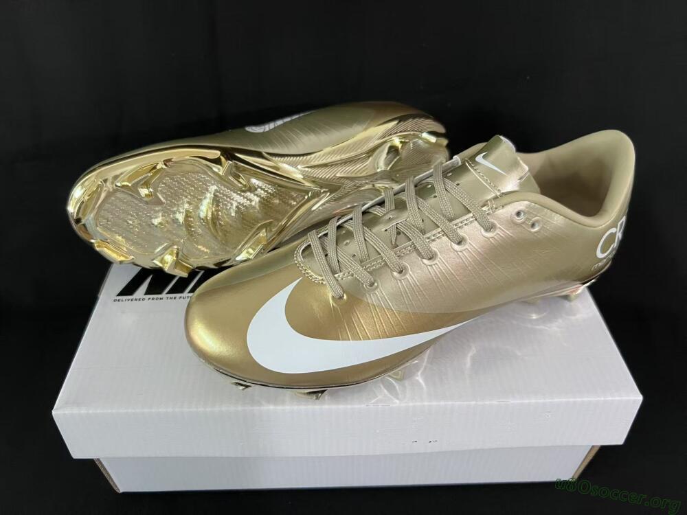 Nike Air Zoom Mercurial Vapor 1 Elite CR7 FG Football Boots - Gold/Metallic Gold/White