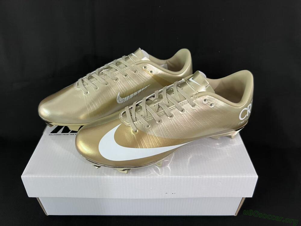 Nike Air Zoom Mercurial Vapor 1 Elite CR7 FG Football Boots - Gold/Metallic Gold/White