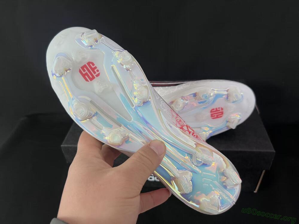 Adidas F50 Elite Lightstrike Pro Laceless FG Football Boots - White/Crimson Red/Bright White