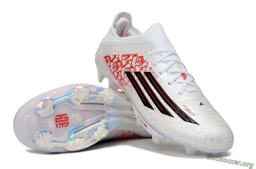 Adidas F50 Elite Lightstrike Pro FG Football Boots - White/Rose Red/Black 0