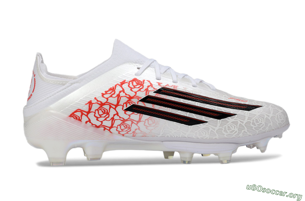 Adidas F50 Elite Lightstrike Pro FG Football Boots - White/Rose Red/Black 7