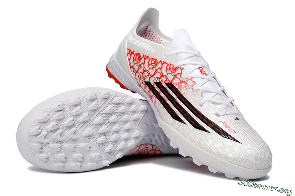 Adidas F50 Elite TF Football Shoes - White/Lively Red/Deep Black 0