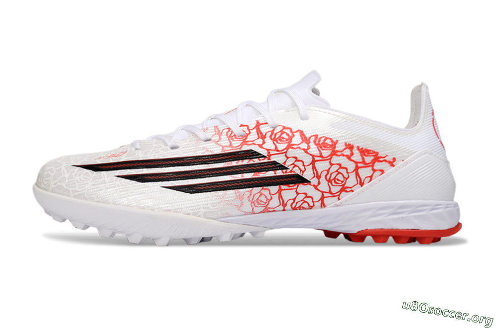 Adidas F50 Elite TF Football Shoes - White/Lively Red/Deep Black 3