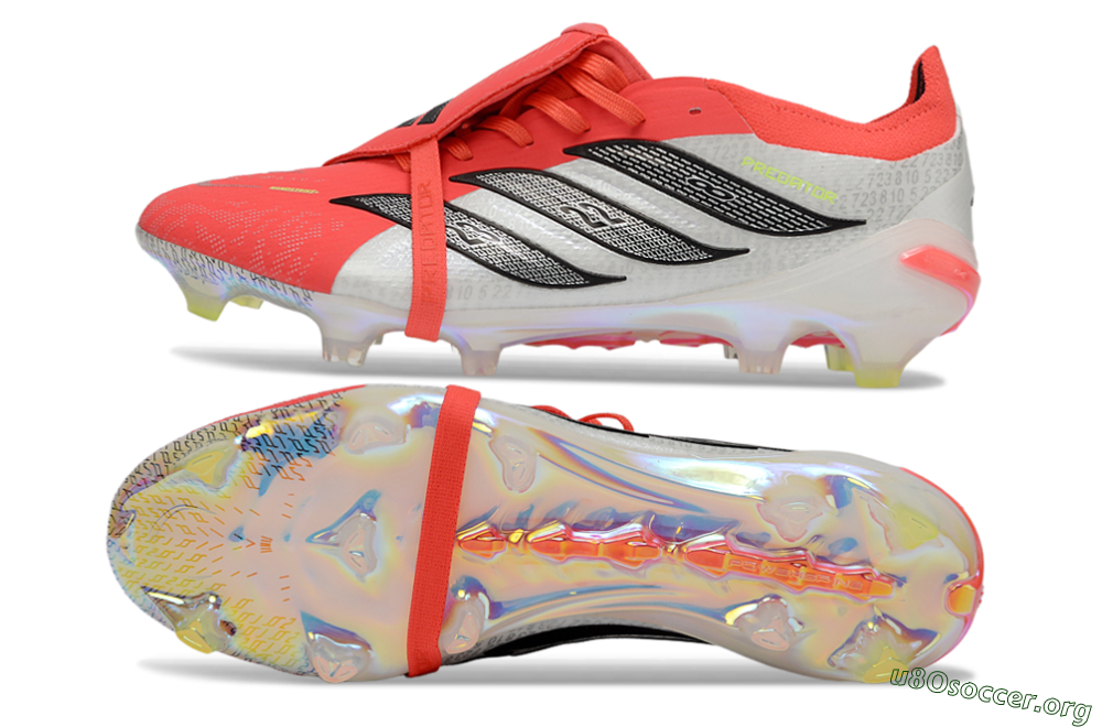 Adidas Predator 26 Elite Fold-Over Tongue FG Football Boots - Red/Coral Blaze/Black Shadow 1