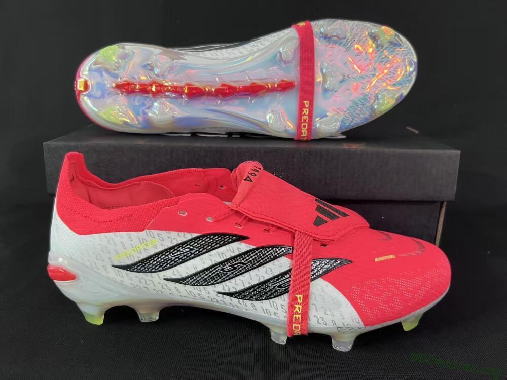 Adidas Predator 26 Elite Fold-Over Tongue FG Football Boots - Red/Coral Blaze/Black Shadow