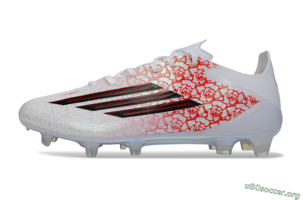 Adidas F50 Elite FG Football Boots - White/Crimson Red/Holographic White 3