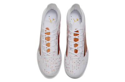 Adidas F50 Pro TF Football Shoes - White/Metallic Gold/Blazing Orange