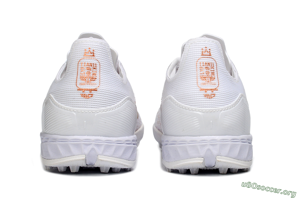 Adidas F50 Pro TF Football Shoes - White/Metallic Gold/Blazing Orange 5