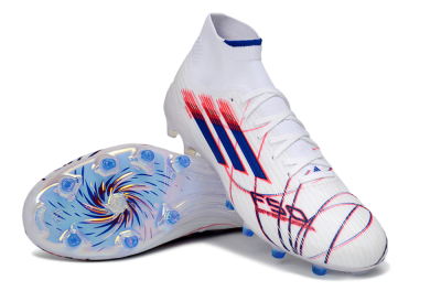 Adidas F50 Elite Mid AG Football Boots - White/Electric Red/Deep Blue