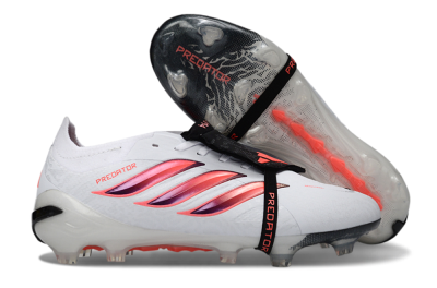 Adidas Predator 26 Elite Fold-Over Tongue FG Football Boots - White/Vibrant Pink/Storm Black