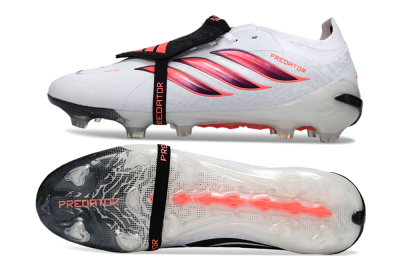 Adidas Predator 26 Elite Fold-Over Tongue FG Football Boots - White/Vibrant Pink/Storm Black