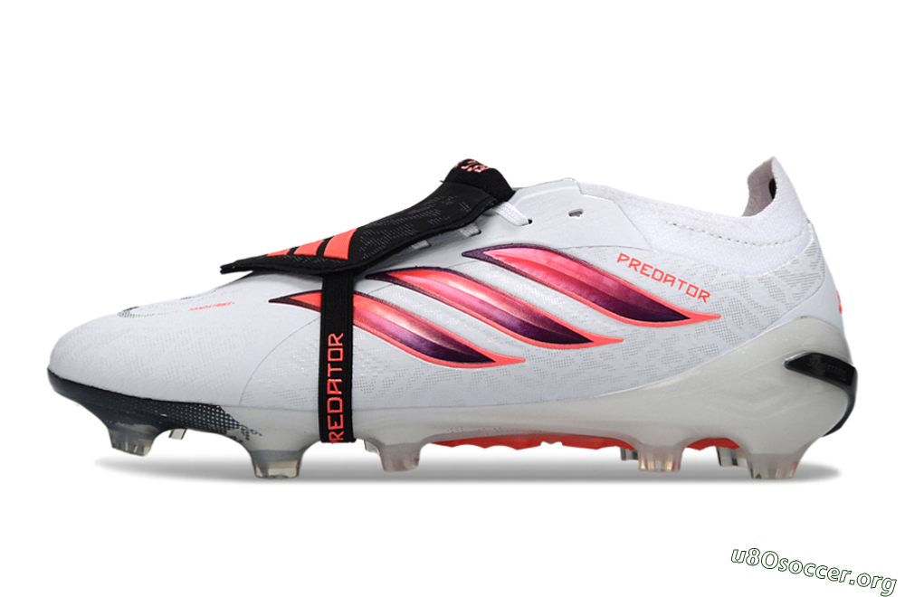 Adidas Predator 26 Elite Fold-Over Tongue FG Football Boots - White/Vibrant Pink/Storm Black 3