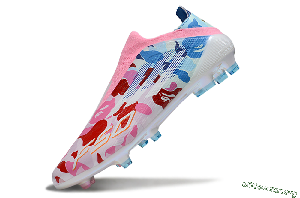 Adidas F50 Pro Laceless FG Football Boots - Pink/Blue Camo/Pink Highlights 5