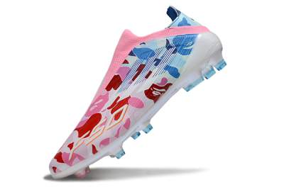 Adidas F50 Pro Laceless FG Football Boots - Pink/Blue Camo/Pink Highlights