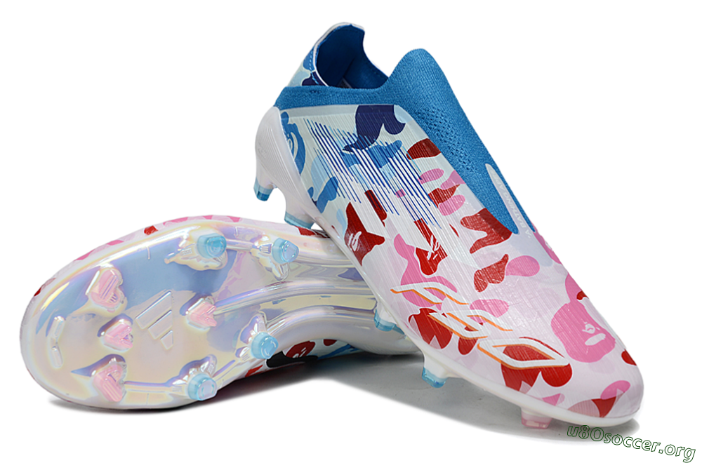 Adidas F50 Pro Laceless FG Football Boots - Pink/Blue Camo/Pink Highlights 0