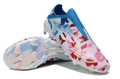 Adidas F50 Pro Laceless FG Football Boots - Pink/Blue Camo/Pink Highlights